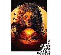 Il Re Leone della Giungla 489 Puzzle di Carta da 1000 Pezzi per Adulti Puzzle Rettangolare Creativo Gioco di Sfida per Esercizi di Mente Regalo di Natale (38x26cm)