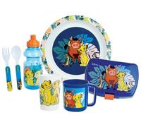 Il re leone - Set di navicella per bambini, con 1 bicchiere da 220 ml, 1 seduta Ø 22 cm, 1 tazza 350 ml, 1 gola 350 ml, 1 scatola per scappamento e 2 coperte H.13,5 cm - Valvole Reutilizzabile