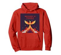 Il Recupero è Possibile Phoenix Rising Inspirational Felpa con Cappuccio, Unisex per Adulti, Rosso, L
