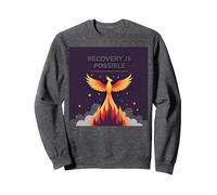 Il Recupero è Possibile Phoenix Rising Inspirational Felpa, Unisex per Adulti, Grigio Scuro, S