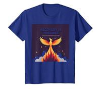 Il Recupero è Possibile Phoenix Rising Inspirational Maglietta, Bambini, Blu Reale, 4 Anni