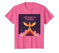 Il Recupero è Possibile Phoenix Rising Inspirational Maglietta, Bambini, Rosa mélange, 6 Anni