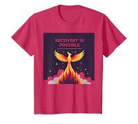 Il Recupero è Possibile Phoenix Rising Inspirational Maglietta, Bambini, Rosso mélange, 2 Anni