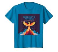 Il Recupero è Possibile Phoenix Rising Inspirational Maglietta, Bambini, Zaffiro, 8 Anni