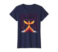 Il Recupero è Possibile Phoenix Rising Inspirational Maglietta, Donna, Navy, XXL