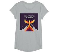 Il Recupero è Possibile Phoenix Rising Inspirational Maglietta, Ragazze, Grigio Melange, S