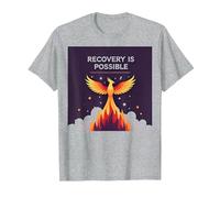 Il Recupero è Possibile Phoenix Rising Inspirational Maglietta, Uomo, Grigio Melange, 3XL