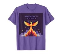 Il Recupero è Possibile Phoenix Rising Inspirational Maglietta, Uomo, Viola mélange, M