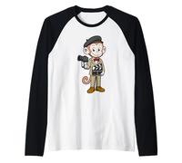 Il Regista di Cute Monkey Human Job Maglia con Maniche Raglan