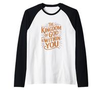 Il Regno di Dio è Dentro di Te, Luca 17:21, Bibbia Vintage Maglia con Maniche Raglan