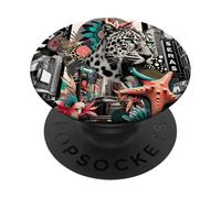 Il regno di leopardo nella giungla della città PopSockets PopGrip Adesivo