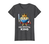 Il, Risotto, re, Divertente, Cibo, Illustrazione Maglietta, Donna, Grigio Scuro, XL