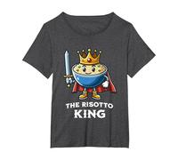 Il, Risotto, re, Divertente, Cibo, Illustrazione Maglietta, Donna Plus-Size, Grigio Scuro, 4X