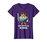 Il, Risotto, re, Divertente, Cibo, Illustrazione Maglietta, Donna, Viola, XL