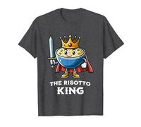 Il, Risotto, re, Divertente, Cibo, Illustrazione Maglietta, Uomo, Grigio Scuro, L