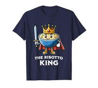 Il, Risotto, re, Divertente, Cibo, Illustrazione Maglietta, Uomo, Navy, 3XL