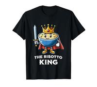 Il, Risotto, re, Divertente, Cibo, Illustrazione Maglietta, Uomo, Nero, XL