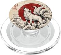 Il risveglio della volpe spirituale Kitsune Kaiju a nove code PopSockets PopGrip per MagSafe
