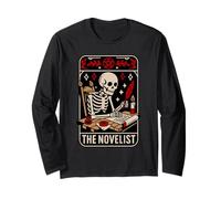 Il romanziere Tarocco Carta Halloween Scrittore Autore Amante Libro Maglia a Manica