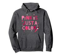 Il Rosa è Solo Un Colore: Arte tipografica giocosa Felpa con Cappuccio, Unisex per Adulti, Grigio Scuro, S
