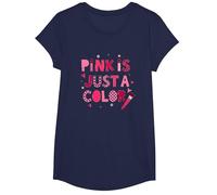 Il Rosa è Solo Un Colore: Arte tipografica giocosa Maglietta, Ragazze, Navy, L
