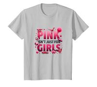 Il Rosa Non è Solo per Ragazze Pink Boys Dinosaur Soccer Fun Maglietta, Bambini, Argento, 12 Anni