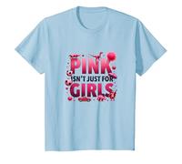 Il Rosa Non è Solo per Ragazze Pink Boys Dinosaur Soccer Fun Maglietta, Bambini, Celeste, 10 Anni