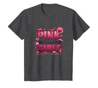Il Rosa Non è Solo per Ragazze Pink Boys Dinosaur Soccer Fun Maglietta, Bambini, Grigio Scuro, 8 Anni