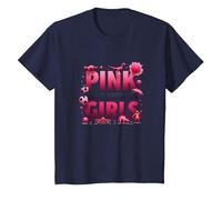 Il Rosa Non è Solo per Ragazze Pink Boys Dinosaur Soccer Fun Maglietta, Bambini, Navy, 6 Anni