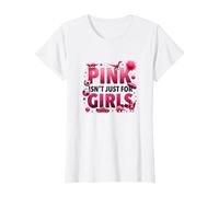 Il Rosa Non è Solo per Ragazze Pink Boys Dinosaur Soccer Fun Maglietta, Donna, Bianco, XL