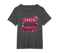 Il Rosa Non è Solo per Ragazze Pink Boys Dinosaur Soccer Fun Maglietta, Donna Plus-Size, Grigio Scuro, 1X