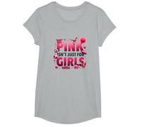 Il Rosa Non è Solo per Ragazze Pink Boys Dinosaur Soccer Fun Maglietta, Ragazze, Grigio Melange, S