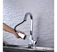 Il rubinetto dell'acqua calda e fredda può essere affumicato Lavabi di tipo pull Lavello della cucina Lavabo al for alimenti neri Nucleo in rame B(A21)