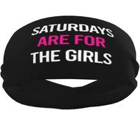 Il sabato è per le ragazze Fasce antisudore sportive per uomo e donna, polsiere e fasce elastiche antiscivolo per basket, tennis, allenamento, palestra, yoga, assorbenti e traspiranti (nero)