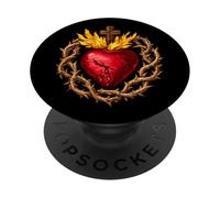 Il Sacro Cuore di Gesù Cristo - Cristiano cattolico PopSockets PopGrip Adesivo