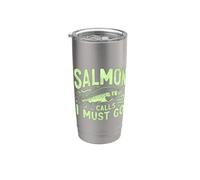 Il salmone chiama Devo andare a pesca al salmone Bicchiere termico in acciaio inox doppia parete