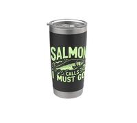 Il salmone chiama Devo andare a pesca al salmone Bicchiere termico in acciaio inox doppia parete