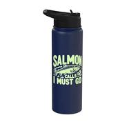 Il salmone chiama Devo andare a pesca al salmone Stainless Steel Insulated Water Bottle