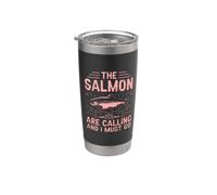 Il salmone sta chiamando e devo andare a pescare il salmone Bicchiere termico in acciaio inox doppia parete