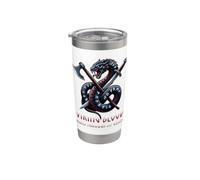Il sangue vichingo scorre attraverso le mie vene Runic Dragon Axe Spada Bicchiere termico in acciaio inox doppia parete