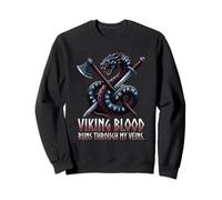 Il Sangue Vichingo scorre Attraverso Le Mie vene Runic Dragon Axe Spada Felpa