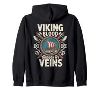 Il Sangue Vichingo scorre nelle Mie vene Mitologia norrena Valhalla Felpa con Cappuccio