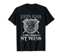 Il sangue vichingo scorre nelle mie vene Rune di Odino vichingo norreno Maglietta