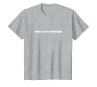 Il Sarcasmo è Il Mio linguaggio d'Amore Maglietta, Bambini, Grigio Melange, 10 Anni