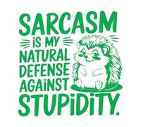 Il sarcasmo è la mia difesa naturale contro la stupidità Adesivi murali in carta da parati 36x36.5cm Cultura del tatuaggio Verde
