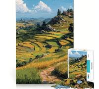 Il sentiero verso il villaggio sulla collina - Puzzle per ragazzi da 1000 pezzi - Migliora la memoria - Rilassati - Bordo preciso 38x52cm
