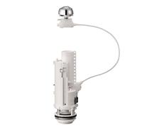 Il serbatoio della toilette con pulsante di scarico della toilette