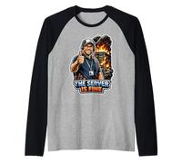 Il Server va Bene Supporto IT Umorismo Maglia con Maniche Raglan