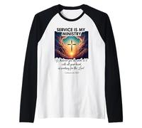 Il Servizio Cristiano è Il Mio Ministero al Servizio degli Altri Gesù Cristo Maglia con Maniche Raglan