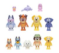 Il set Bluey Super Fan include dodici personaggi da 2-2,5"""" Bingo Chattermax Grey Dancer Floppy Bunny Lucky Nana Jean-Luc Johnny Lucky's Dad Joff P